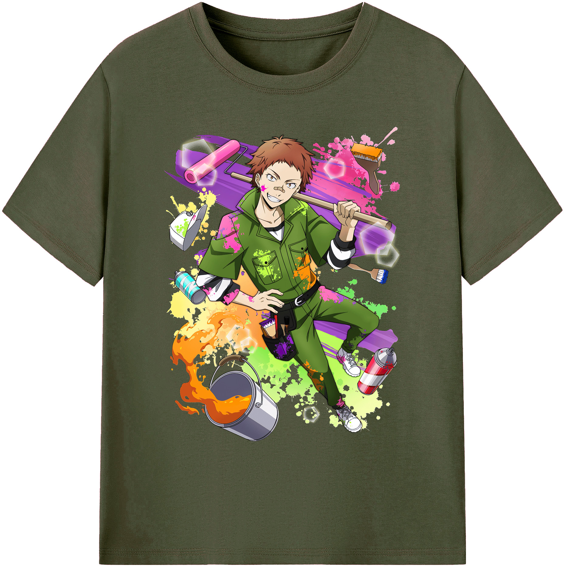 （画像用） 文豪ストレイドッグス Bungo Stray Dogs 綿100％ メンズ半袖Tシャツ｜肌触りやわらか＆通気性